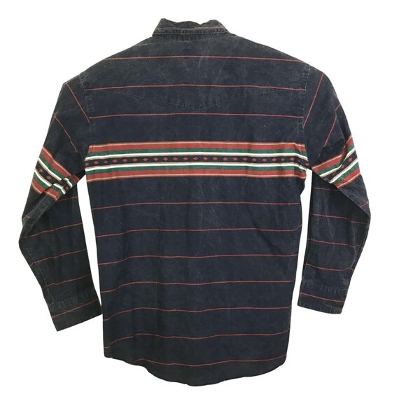 Vtg Express Rider Western Shirt Button Up Striped Long Sleeve Collared Mens L - Picture 10 of 11